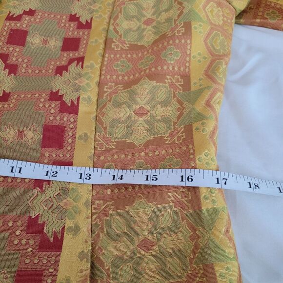 J McLaughlin Jacket 12 Gold Textured Mercerized Blazer Tapestry Statement Y2K - Picture 14 of 15